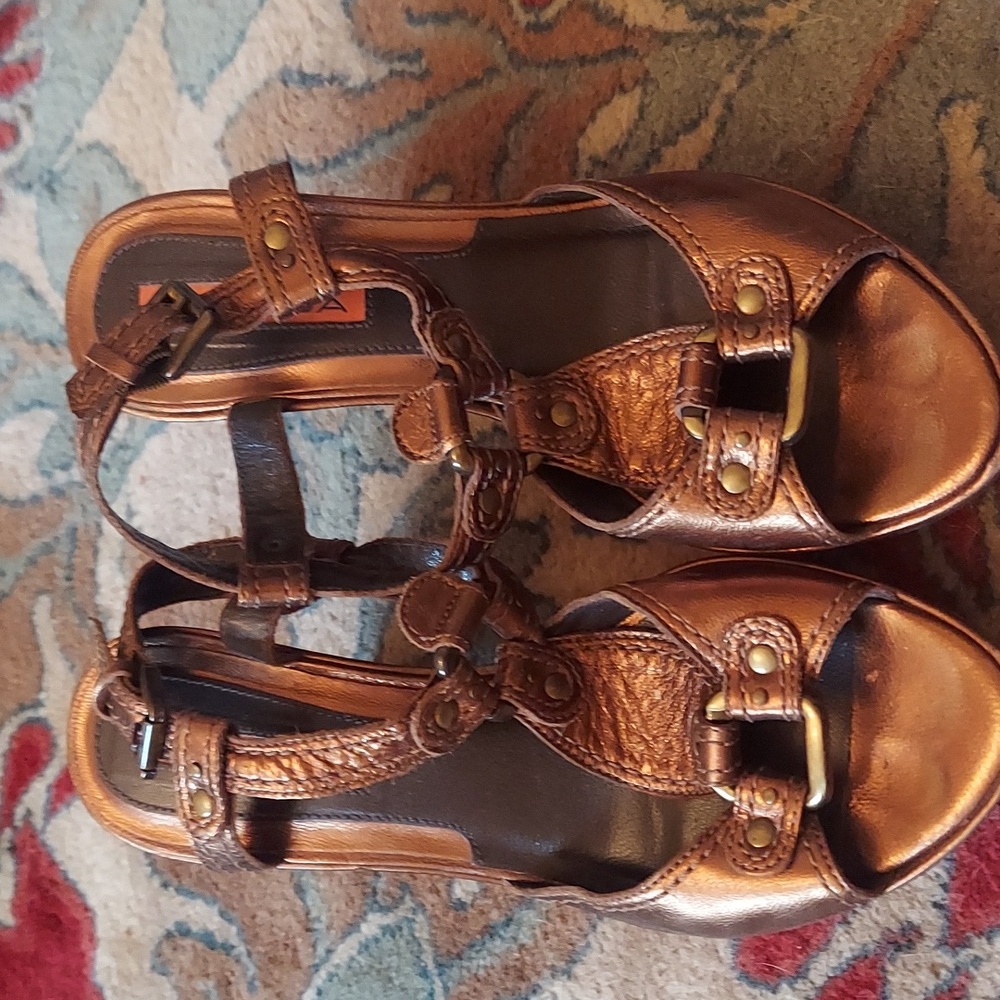 Via Spiga Bronze Platform Heels